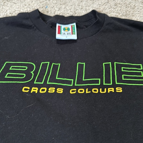 Cross Colours Billie Eilish Ya Dig Flame Tee T-Shirt Black Size S - Picture 2 of 6